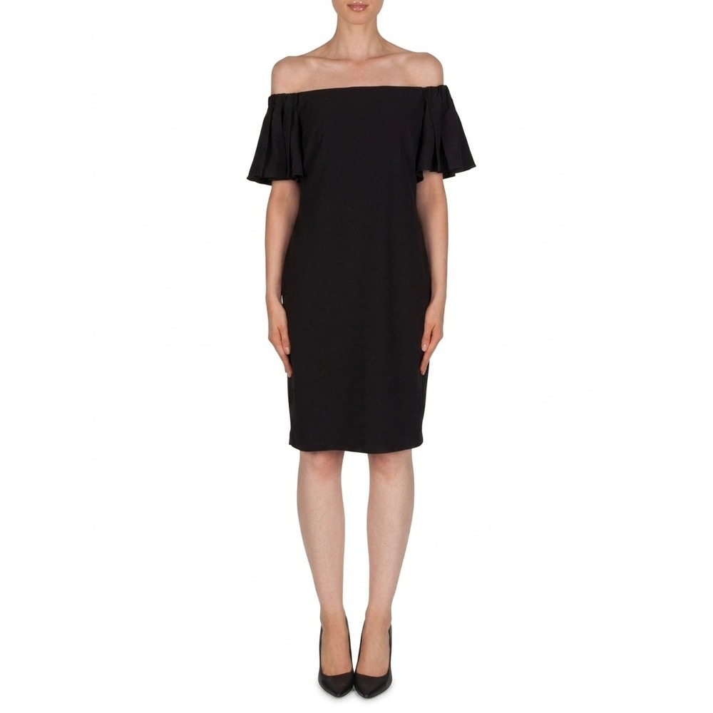 Joseph Ribkoff Black Off The Shoulder Ruffle Sleeve Cocktail Dress 4 Canada